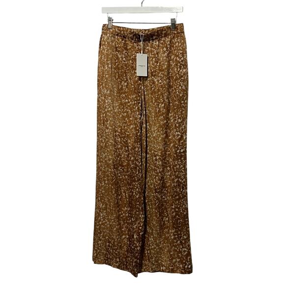 LAFAYETTE 148 WOMENS XSMALL SILK FLOATING LEAVES RIVERSIDE STRETCH PANTS CAMEL - Picture 7 of 14